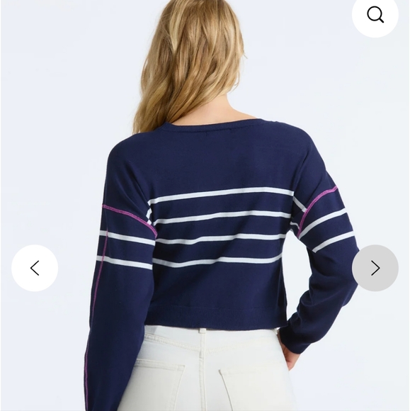 525 America Exposed Stitch Navy Sweater - Picture 3 of 3